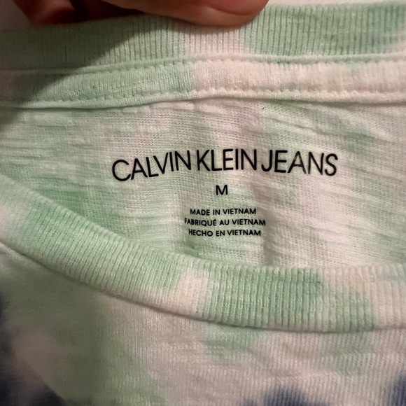 Calvin Klein Jeans Green and Blue Short Sleeve Tee M - Picture 2 of 5